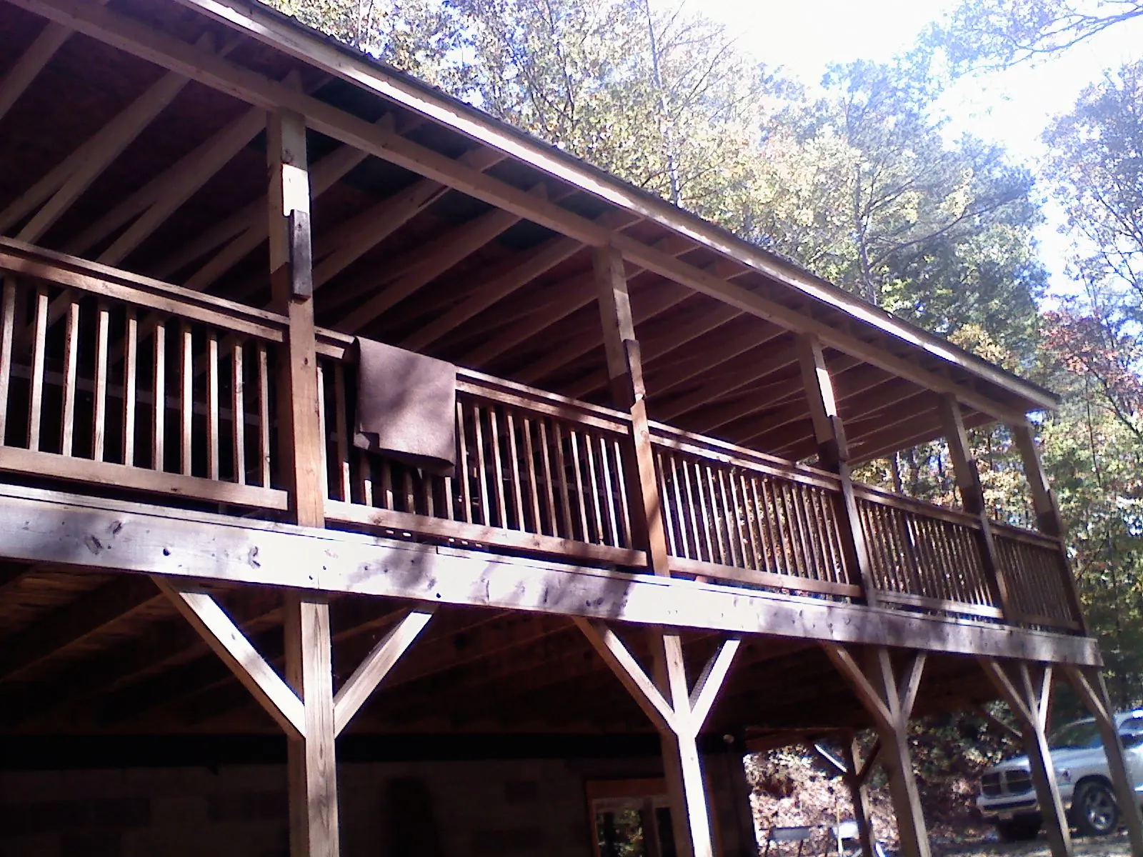Timber framing under a new elevated porch and deck — Roof Leak Repair in Wayzata by Roofing Brothers